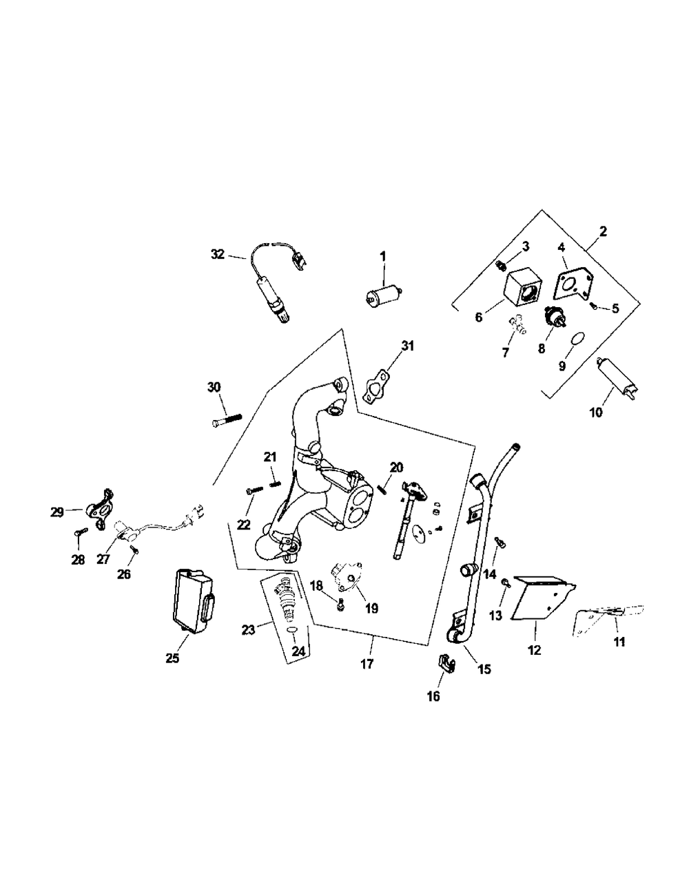 Cv745-0006 Fuel System Diagram and Parts List for M60-KHEFI 53AB5HEX750-28-HP Cub Cadet Lawn Tractor